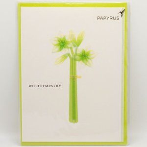 Sympathy Green Flower Papyrus Card